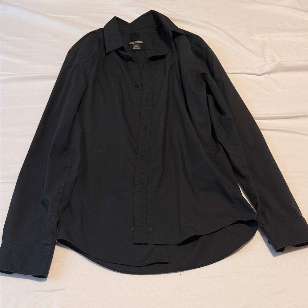 H&M Black Button-Down Shirt for Men Slim Fit
